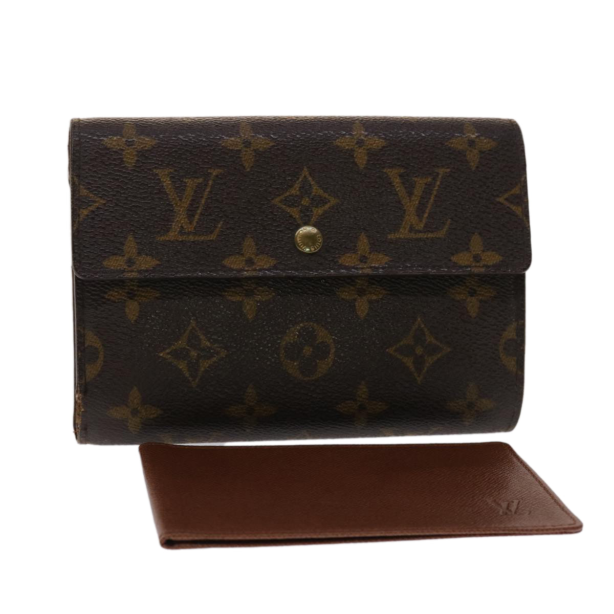 LOUIS VUITTON Monogram Porte Tresor Etui Papie Wallet M61202 LV Auth 48092