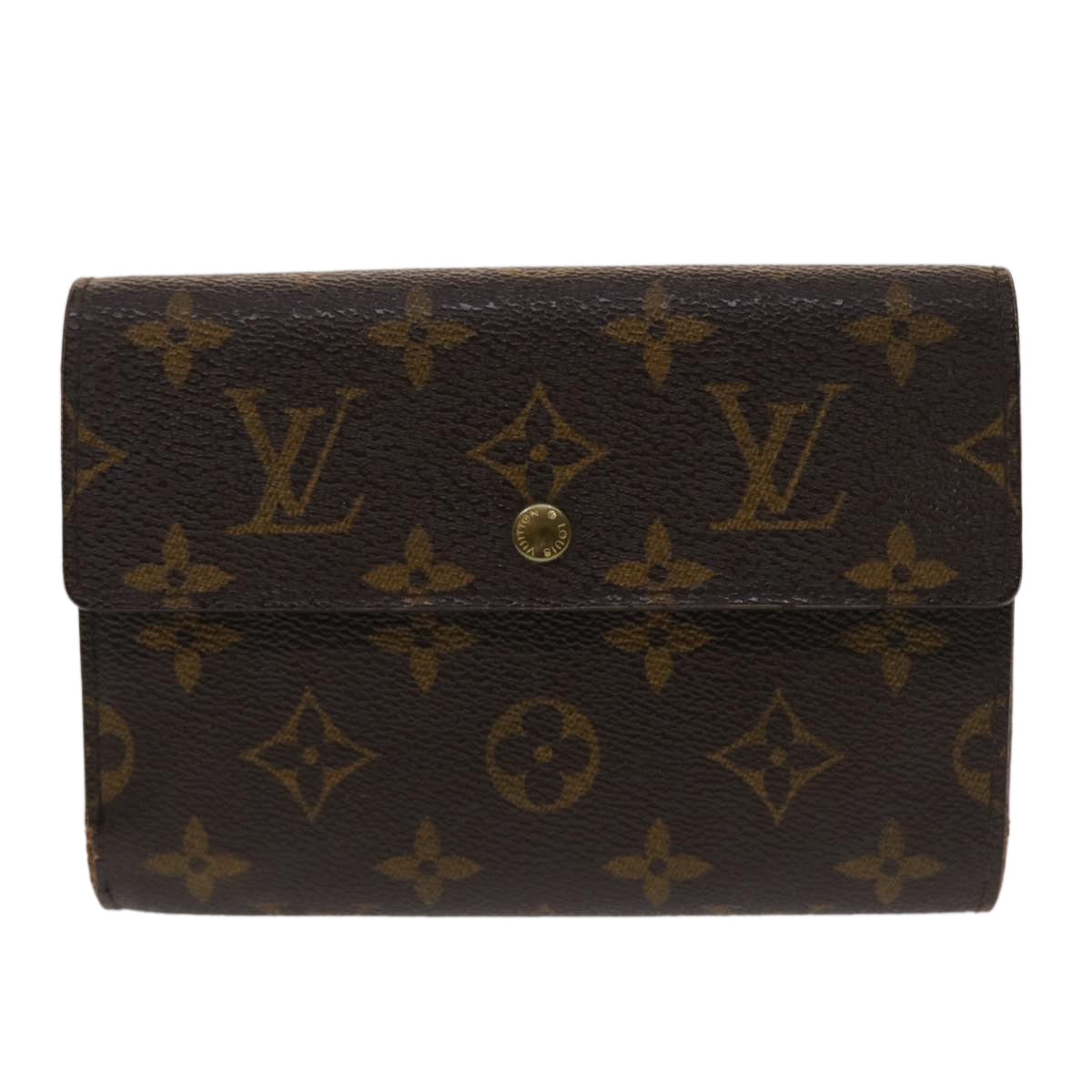 LOUIS VUITTON Monogram Porte Tresor Etui Papie Wallet M61202 LV Auth 48092