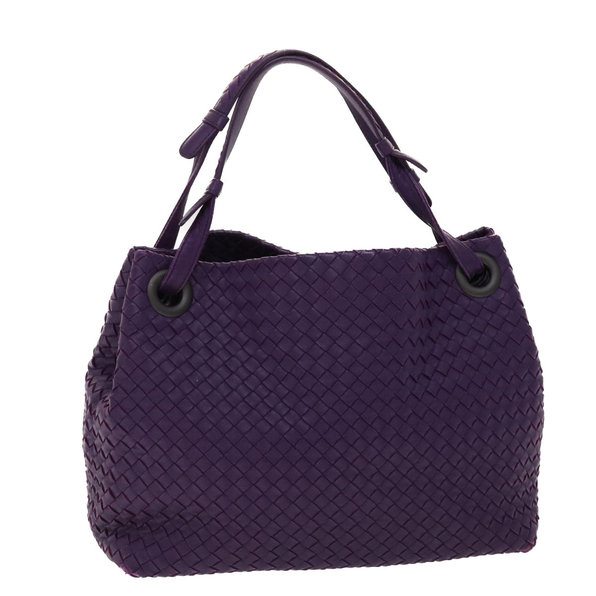 BOTTEGA VENETA INTRECCIATO Garda Bag Shoulder Bag Leather Purple Auth 48257