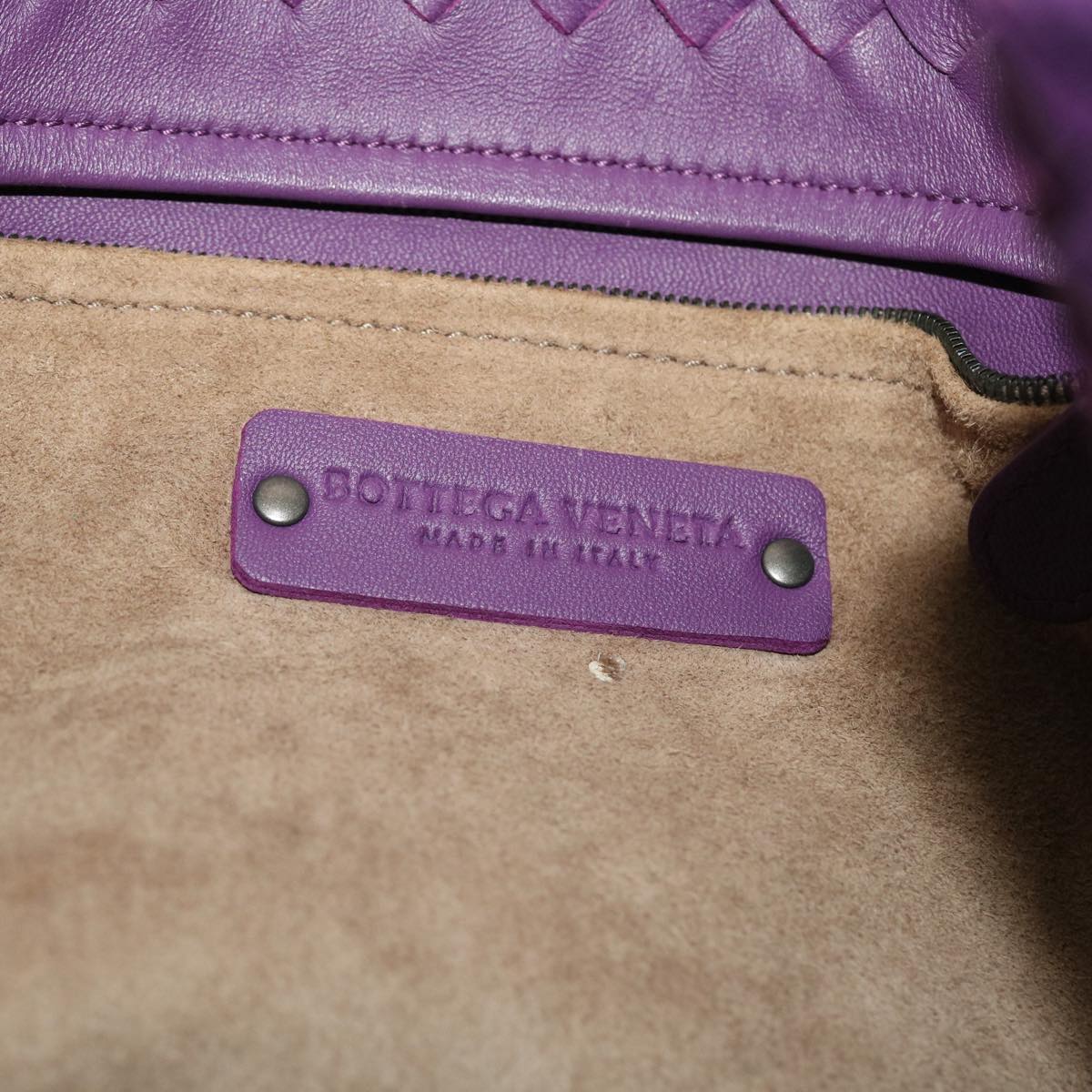 BOTTEGA VENETA INTRECCIATO Garda Bag Shoulder Bag Leather Purple Auth 48257