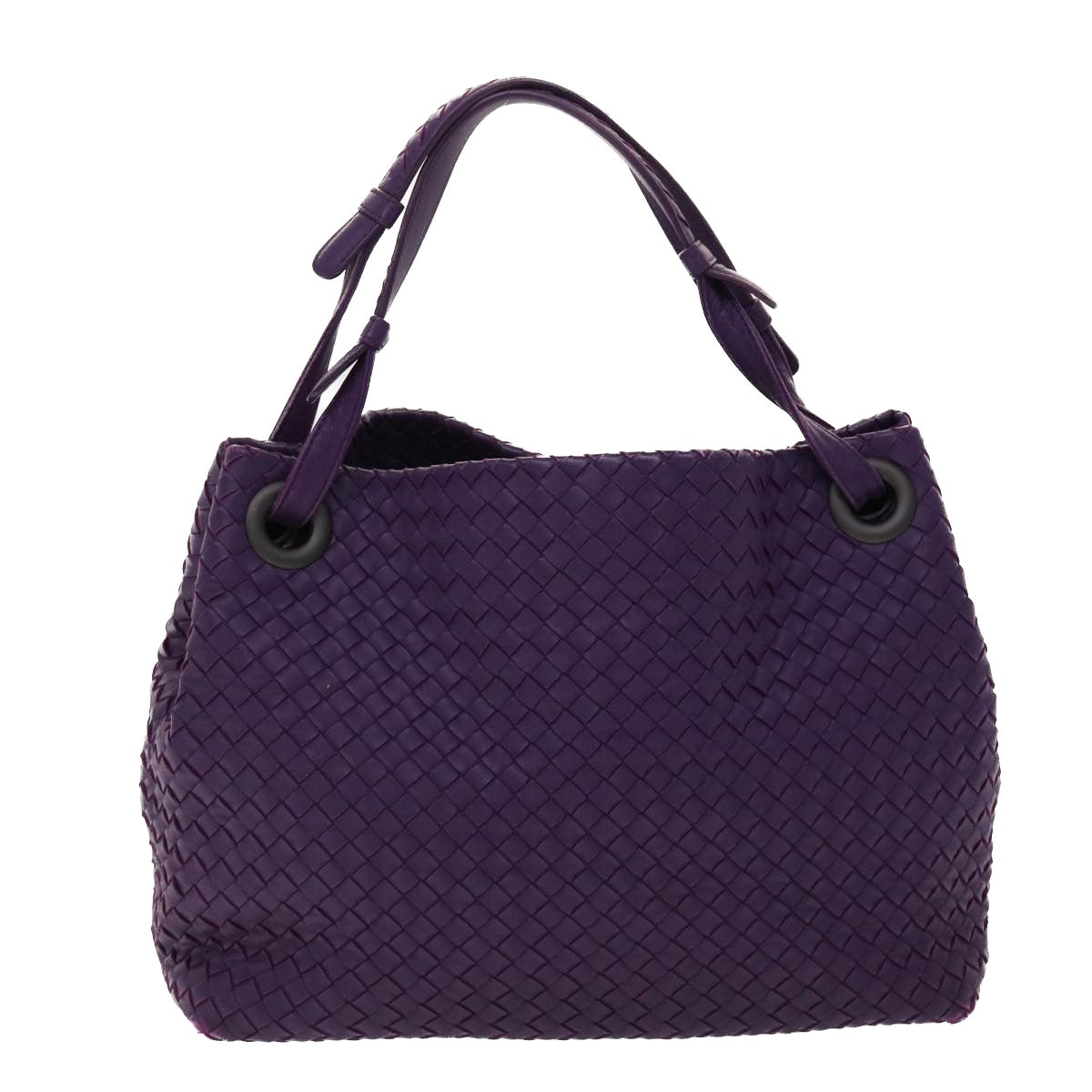 BOTTEGA VENETA INTRECCIATO Garda Bag Shoulder Bag Leather Purple Auth 48257