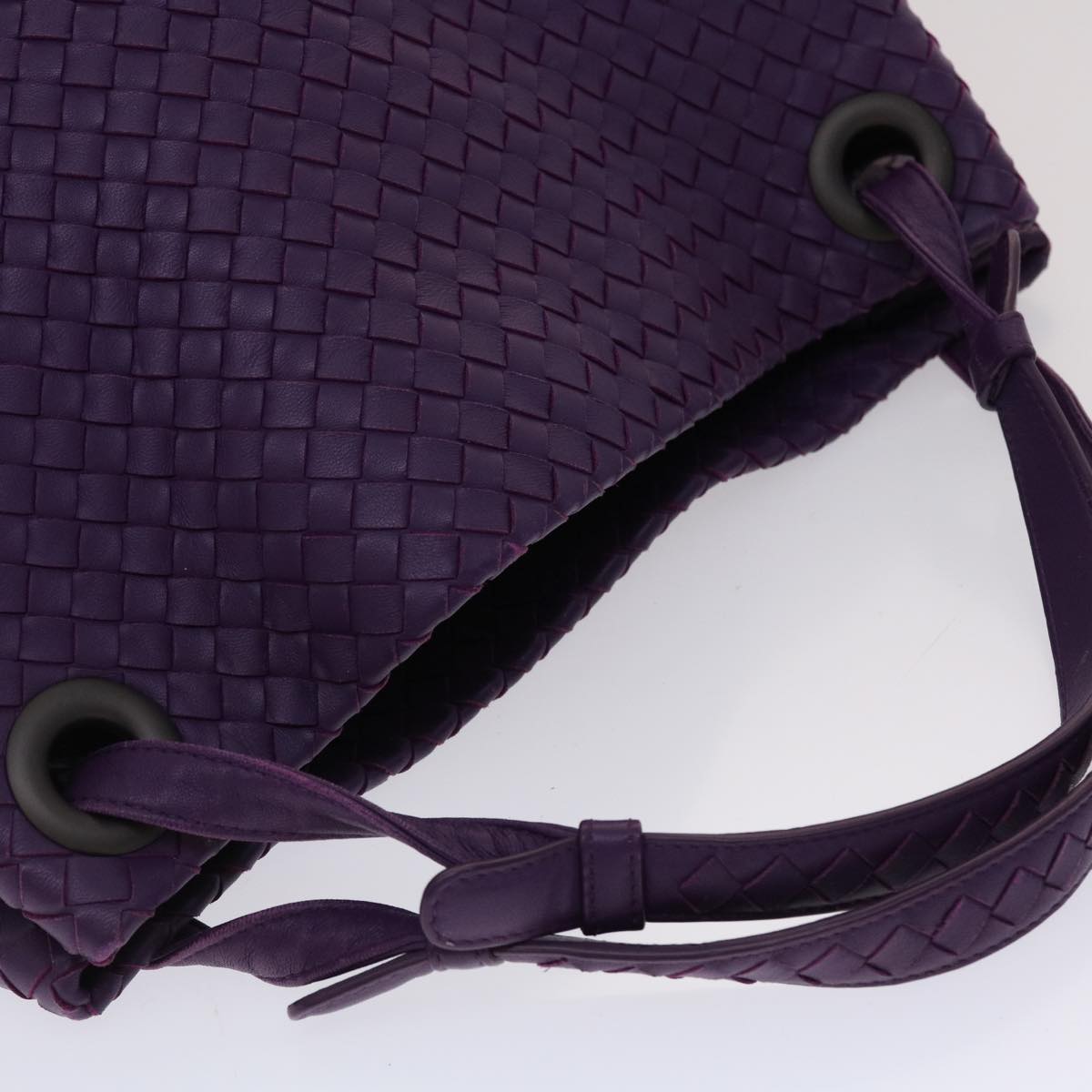 BOTTEGA VENETA INTRECCIATO Garda Bag Shoulder Bag Leather Purple Auth 48257