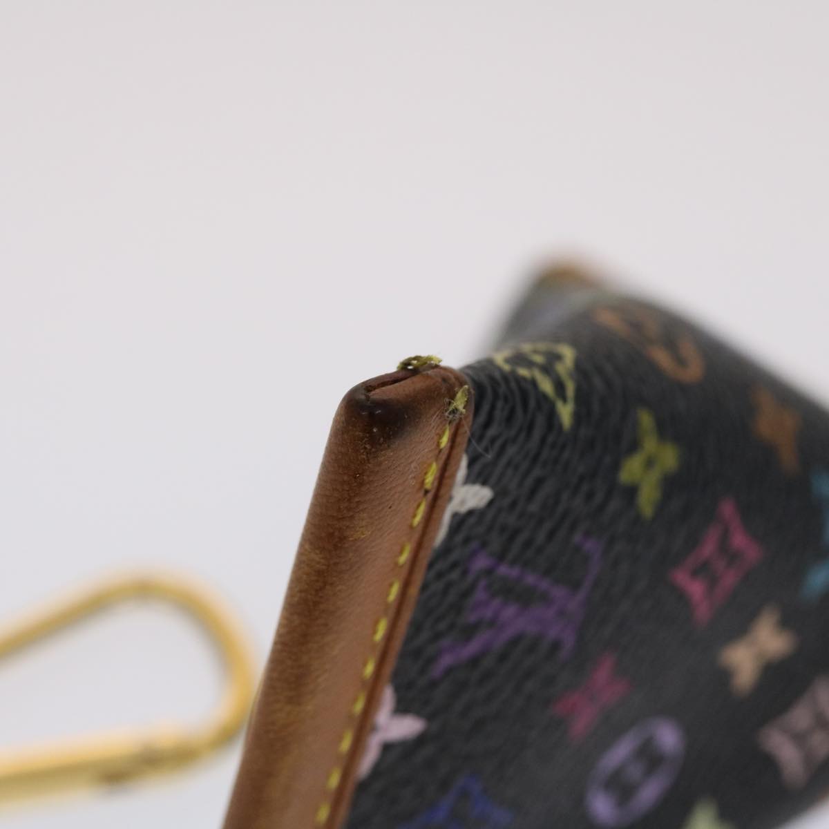 LOUIS VUITTON Monogram Multicolor Berlingo Coin Purse Black M58029 LV Auth 48390