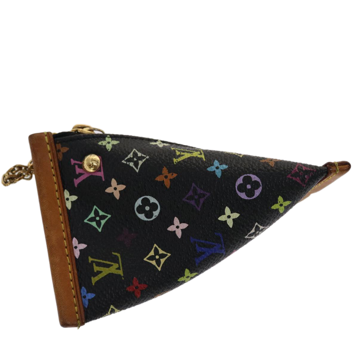 LOUIS VUITTON Monogram Multicolor Berlingo Coin Purse Black M58029 LV Auth 48390