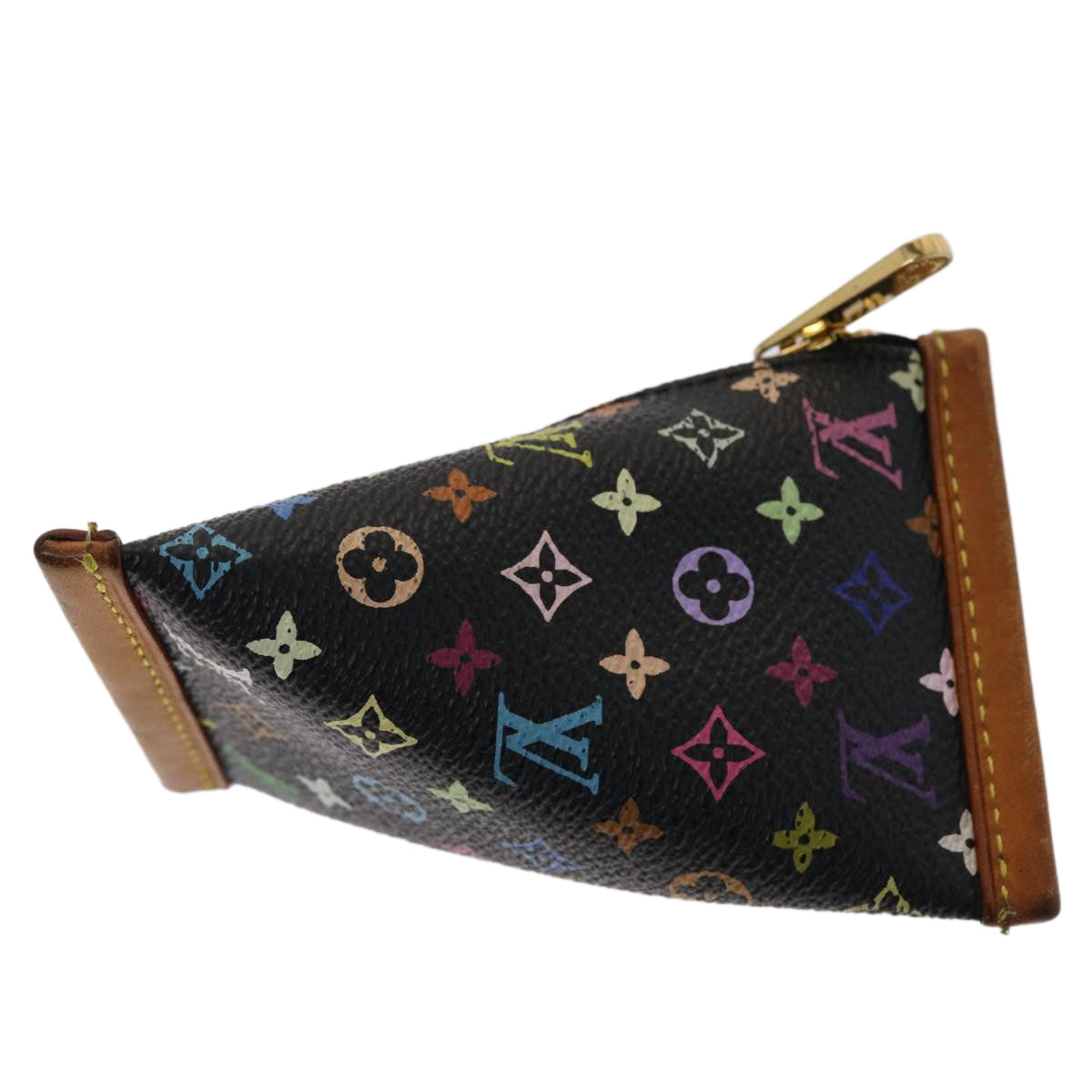 LOUIS VUITTON Monogram Multicolor Berlingo Coin Purse Black M58029 LV Auth 48390