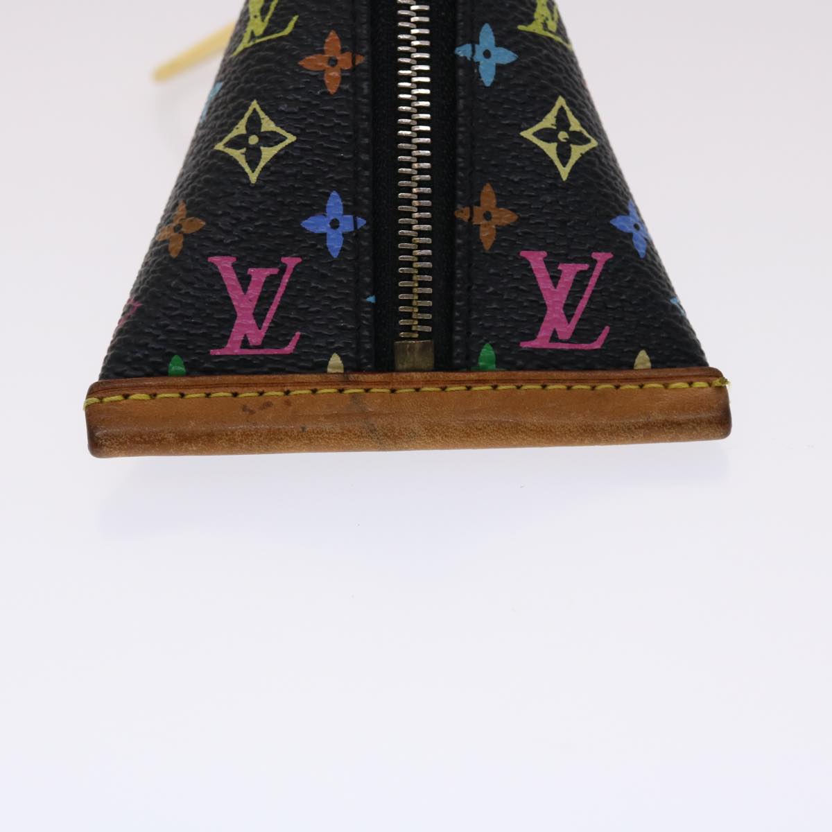 LOUIS VUITTON Monogram Multicolor Berlingo Coin Purse Black M58029 LV Auth 48390