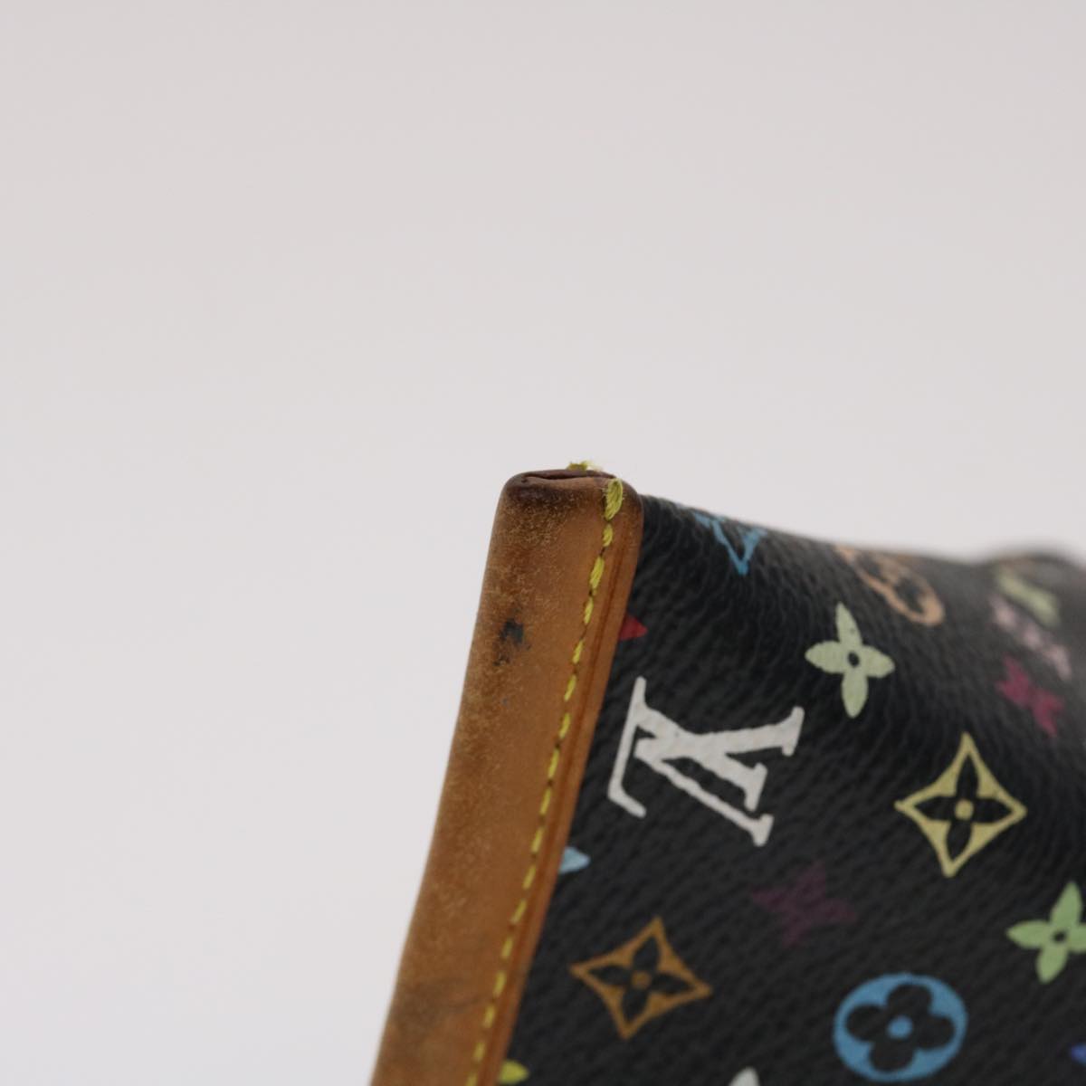 LOUIS VUITTON Monogram Multicolor Berlingo Coin Purse Black M58029 LV Auth 48390