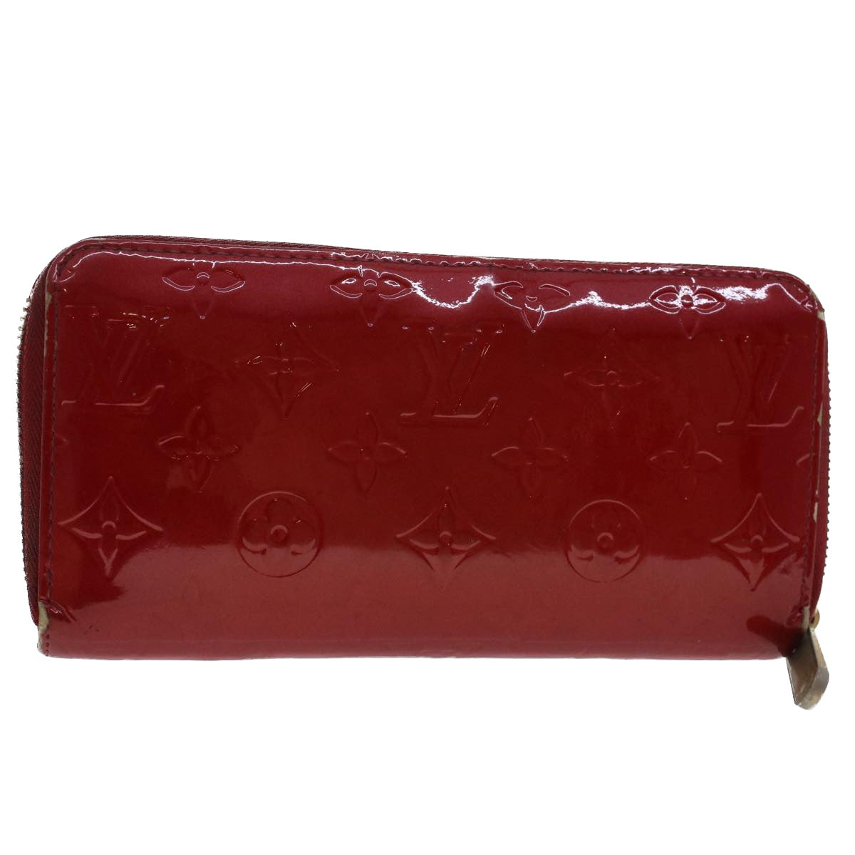 LOUIS VUITTON Monogram Vernis Zippy Wallet Pomme D'amour M91981 LV Auth 48407