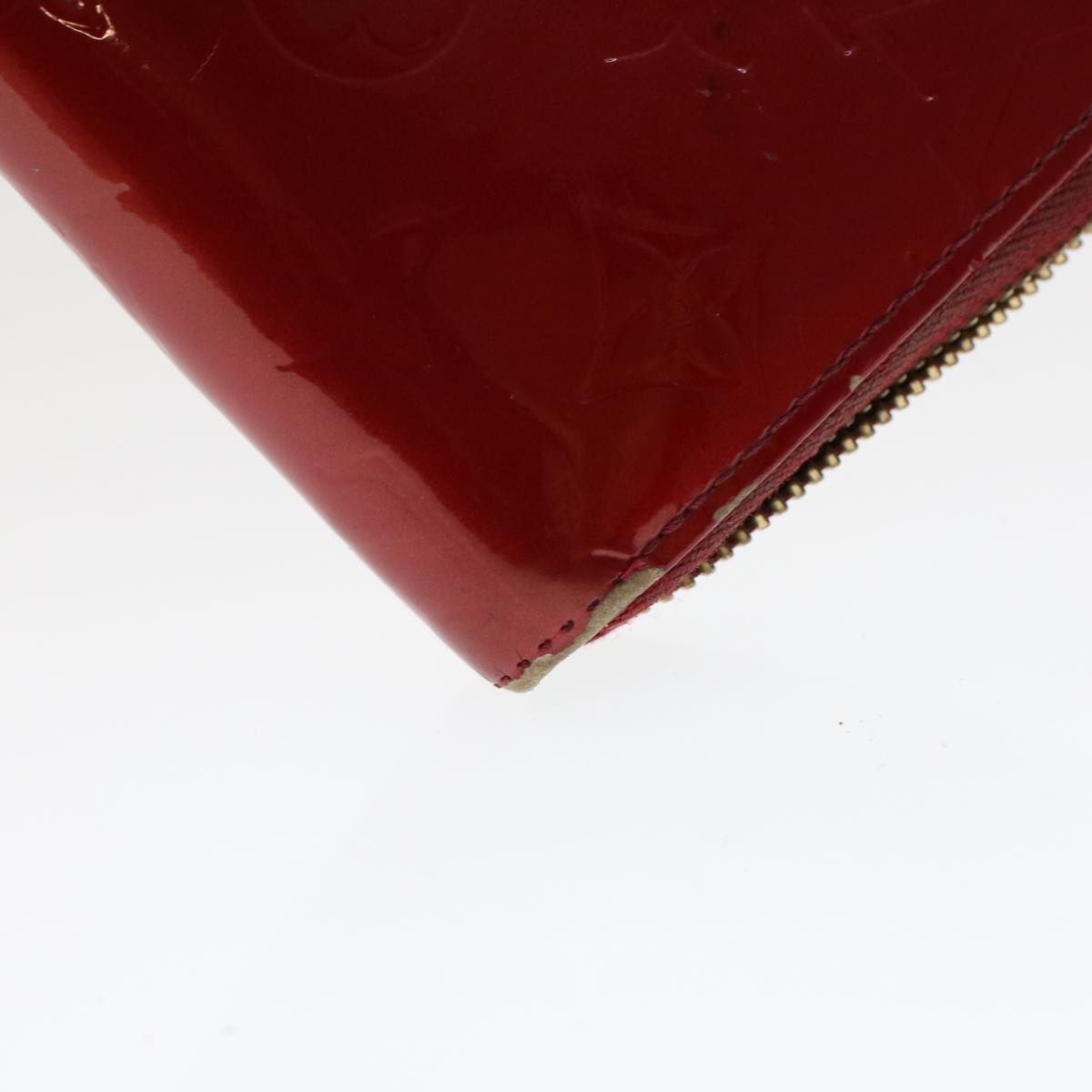 LOUIS VUITTON Monogram Vernis Zippy Wallet Pomme D'amour M91981 LV Auth 48407