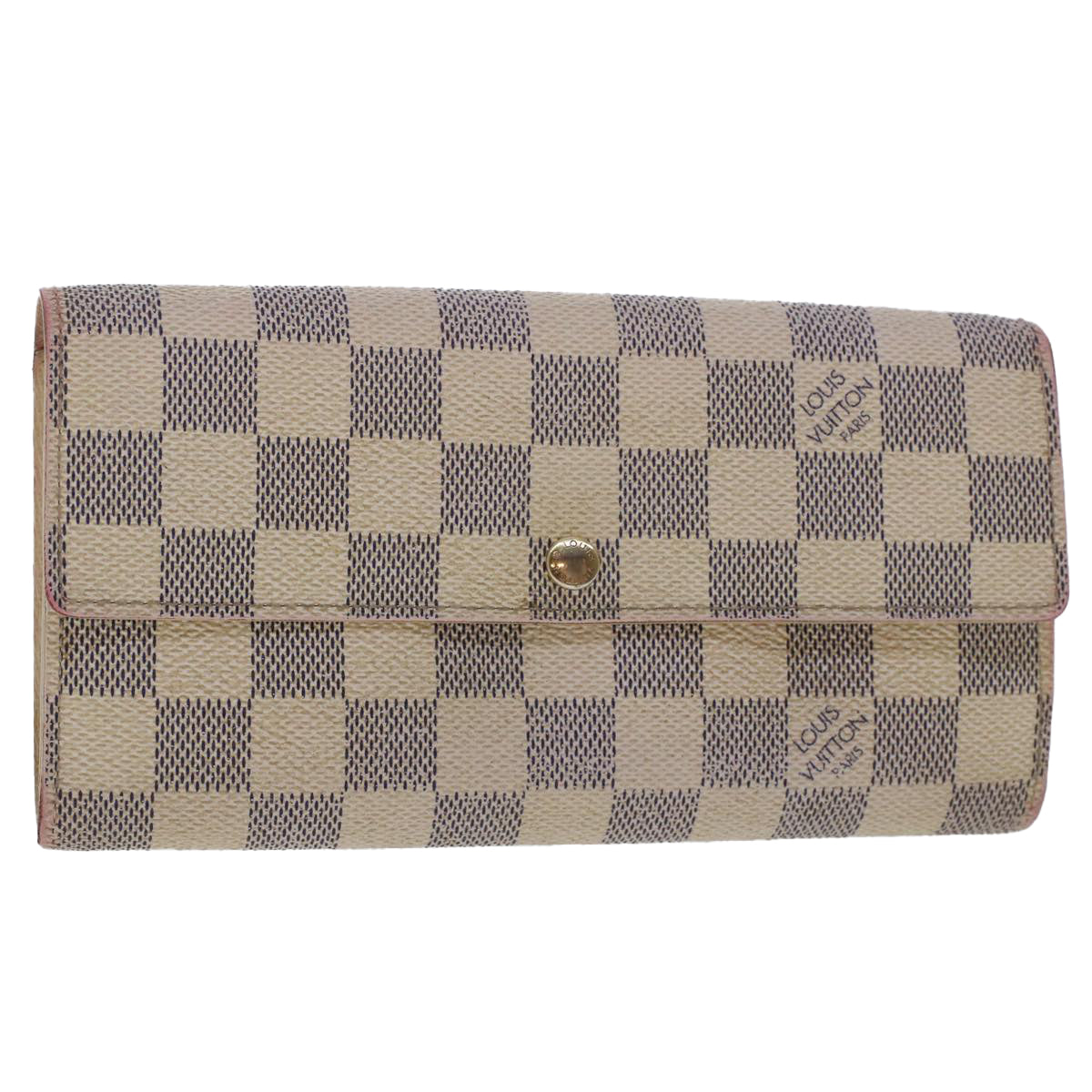 LOUIS VUITTON Damier Azur Portefeuille Sarah Long Wallet N63208 LV Auth 48479