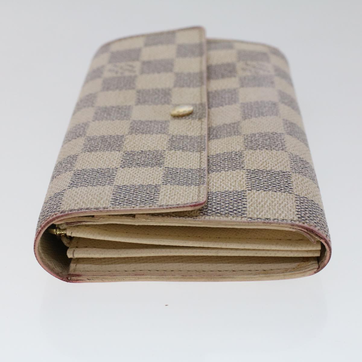 LOUIS VUITTON Damier Azur Portefeuille Sarah Long Wallet N63208 LV Auth 48479