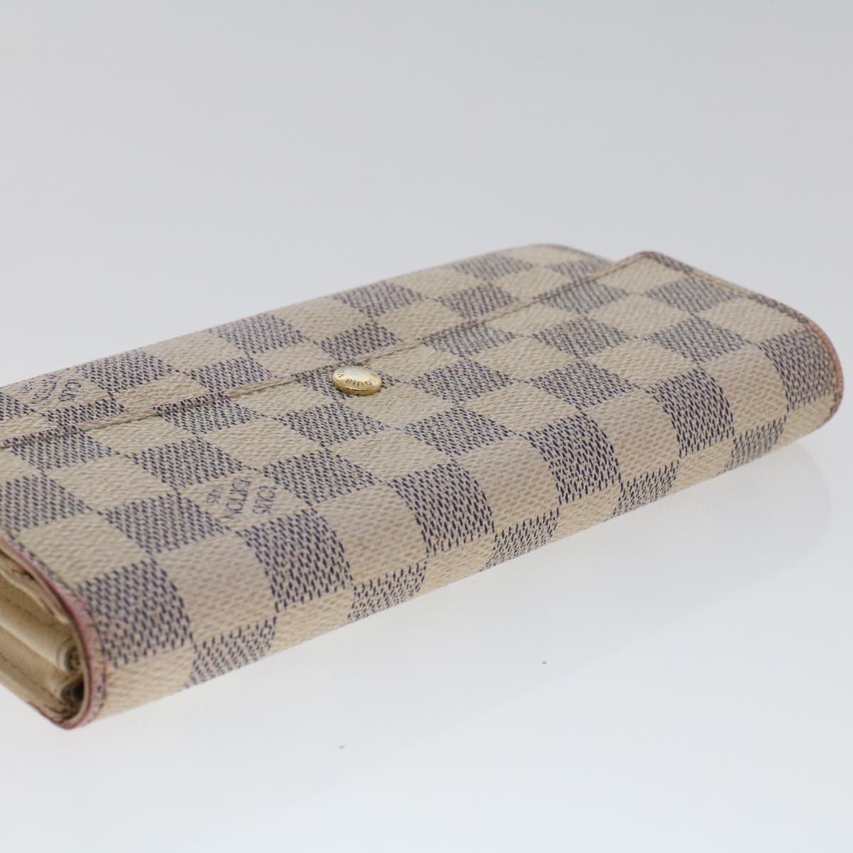 LOUIS VUITTON Damier Azur Portefeuille Sarah Long Wallet N63208 LV Auth 48479