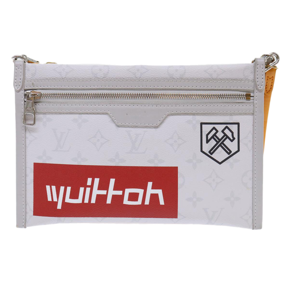 LOUIS VUITTON Monogram White Flat Mensenger Shoulder Bag Bron M44640 Auth 48487SAM