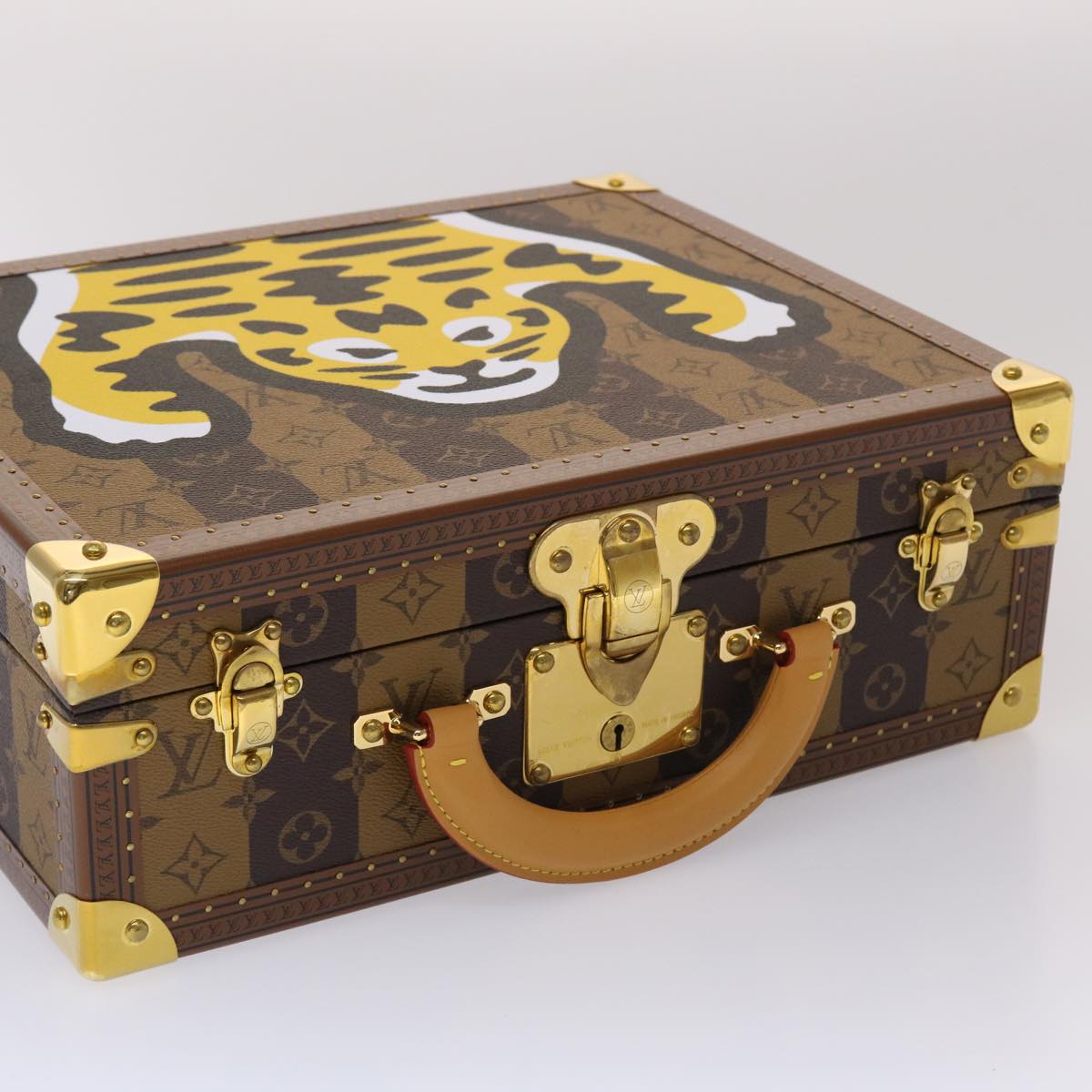 LOUIS VUITTON Monogram Stripe Cotteville 40 Trunk HUMAN MADE M20464 Auth 48522S