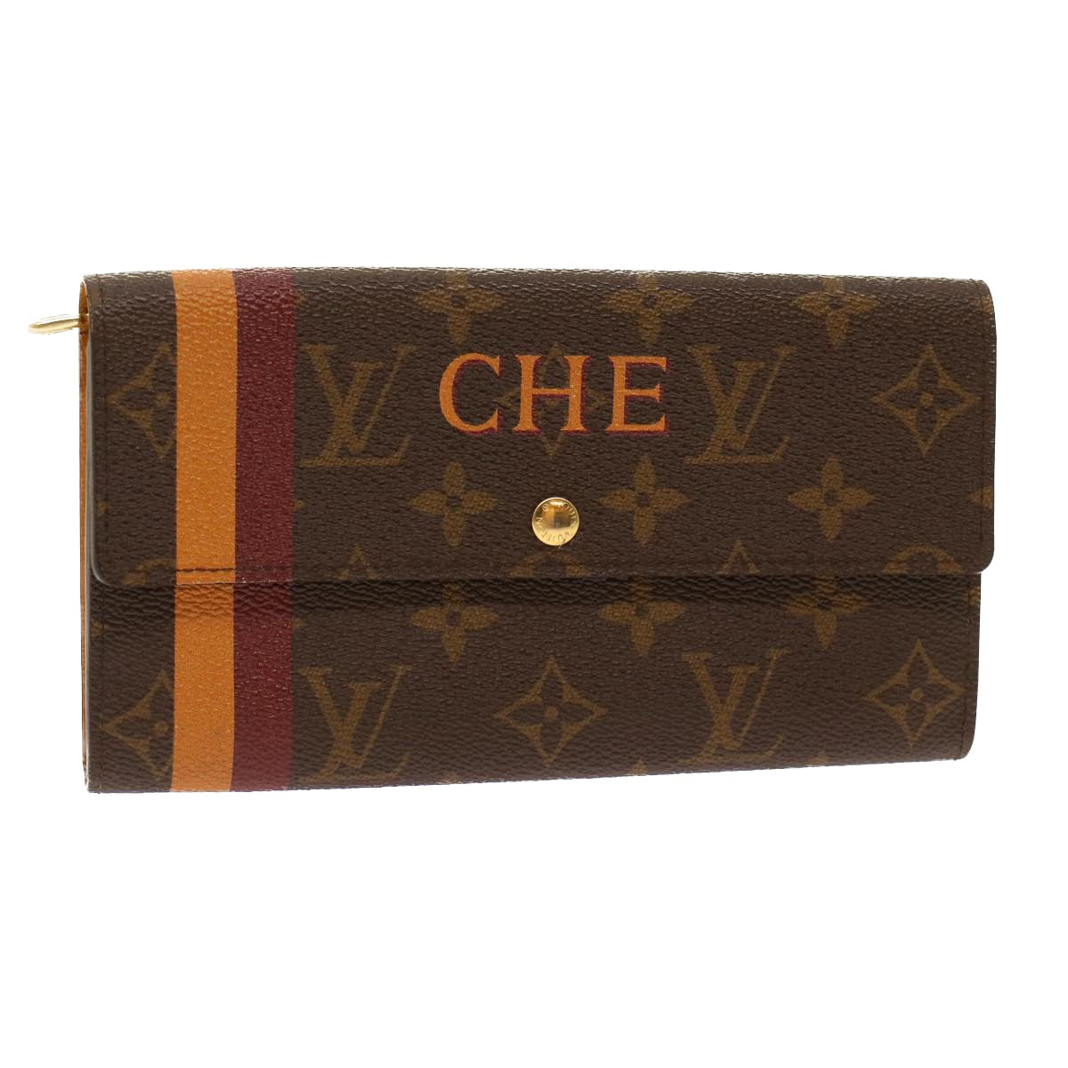 LOUIS VUITTON Monogram Orump Portefeuille Sarah Wallet initials Beige Auth 48651