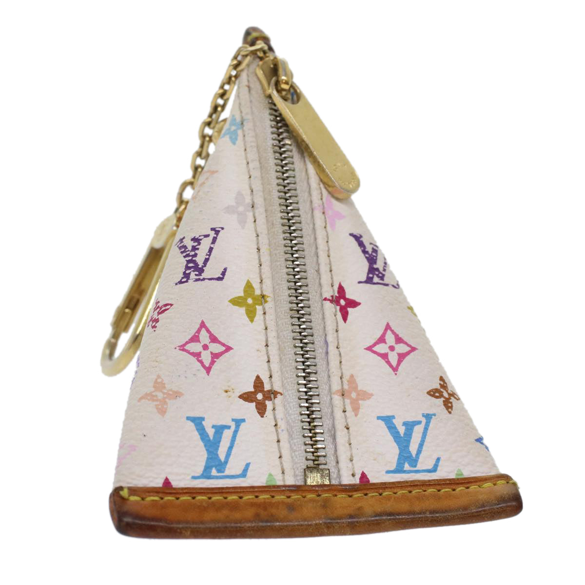 LOUIS VUITTON Monogram Multicolor Berlingo Coin Purse White M58028 Auth 48670