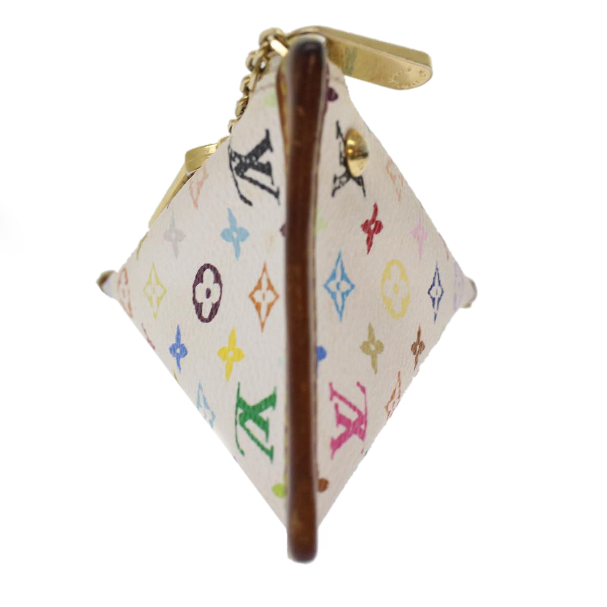 LOUIS VUITTON Monogram Multicolor Berlingo Coin Purse White M58028 Auth 48670