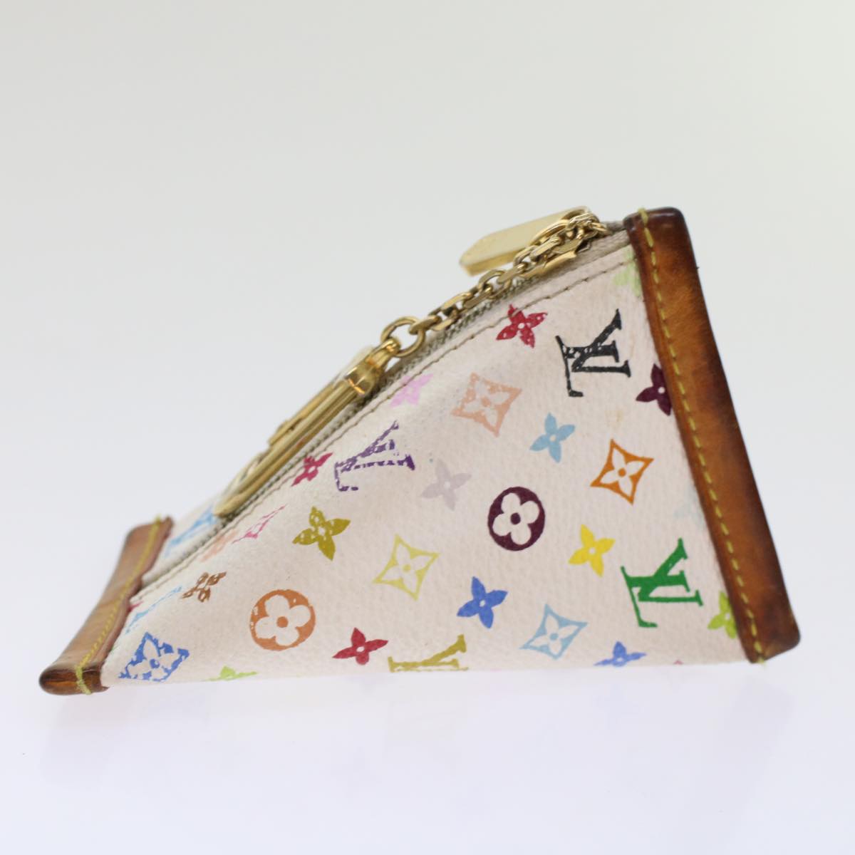 LOUIS VUITTON Monogram Multicolor Berlingo Coin Purse White M58028 Auth 48670