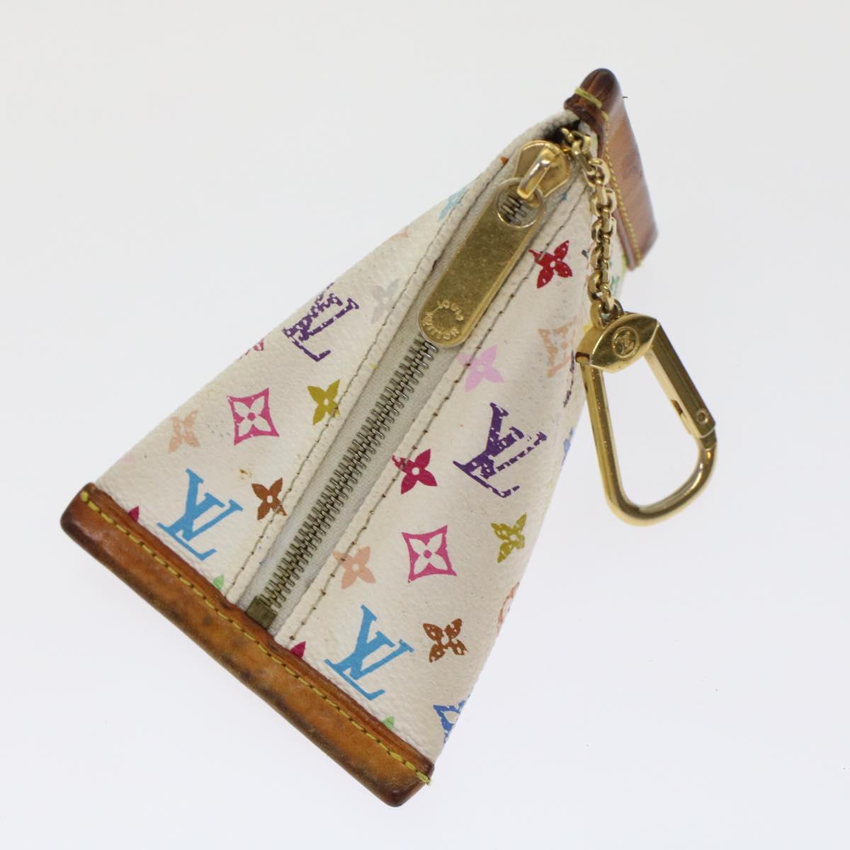 LOUIS VUITTON Monogram Multicolor Berlingo Coin Purse White M58028 Auth 48670