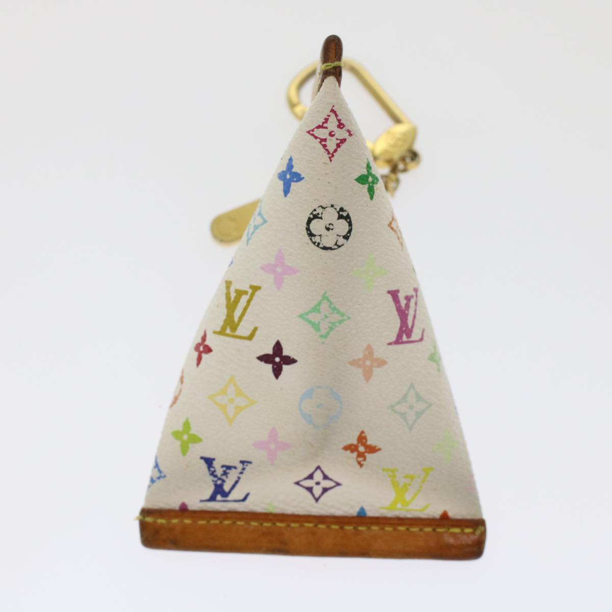 LOUIS VUITTON Monogram Multicolor Berlingo Coin Purse White M58028 Auth 48670