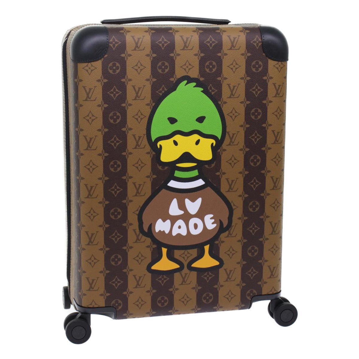 LOUIS VUITTON Monogram Stripe HUMAN MADE Horizon 55 Suitcase M20481 Auth 48828SM