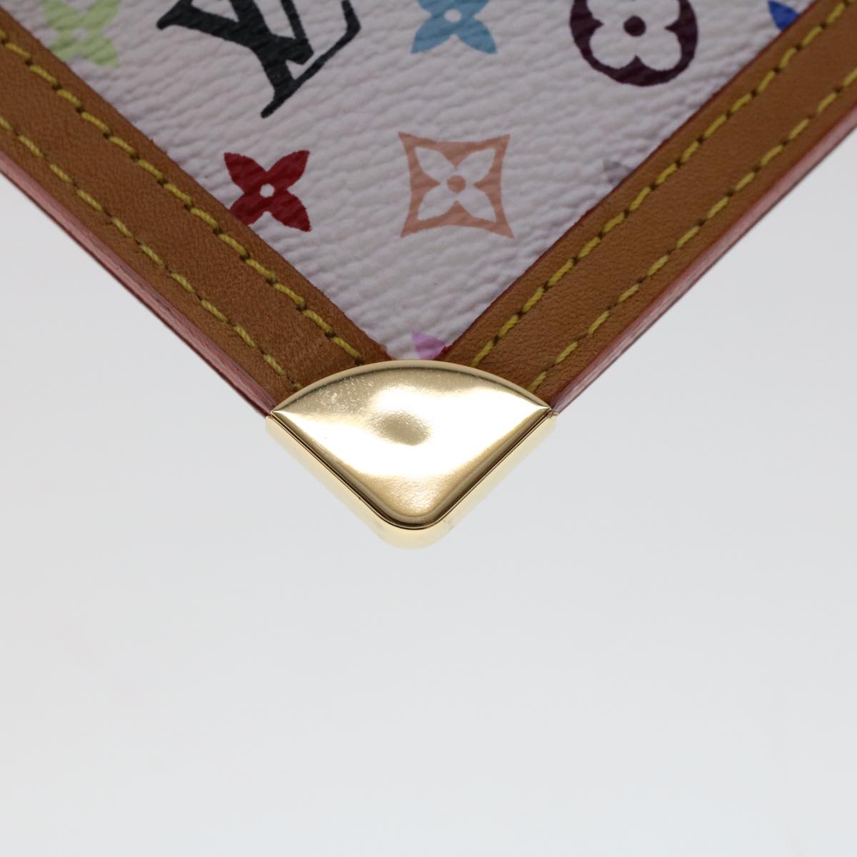 LOUIS VUITTON Monogram Multicolor Pochette Cles Purse White M92655 Auth 48836A