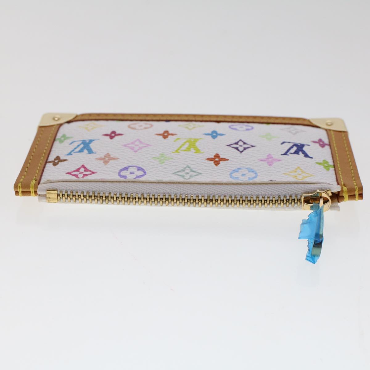 LOUIS VUITTON Monogram Multicolor Pochette Cles Purse White M92655 Auth 48836A