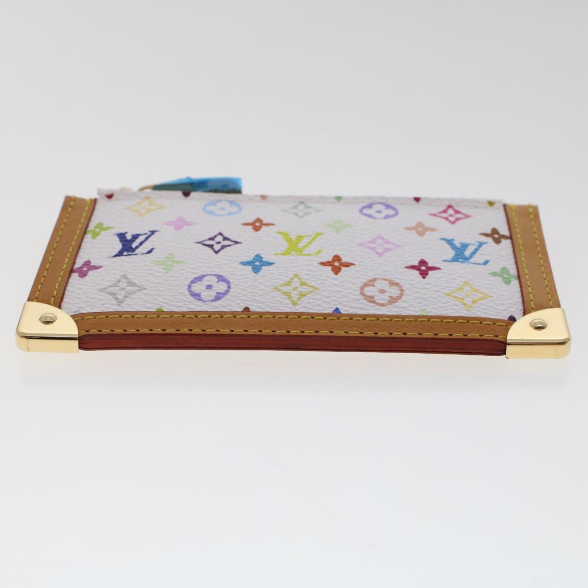 LOUIS VUITTON Monogram Multicolor Pochette Cles Purse White M92655 Auth 48836A