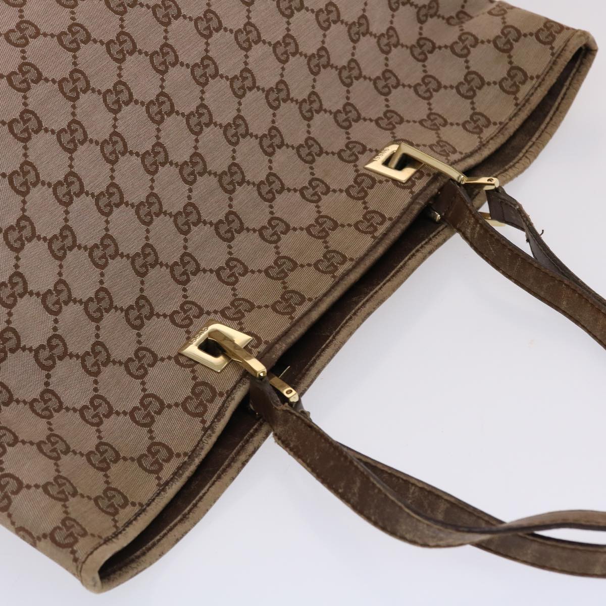 GUCCI GG Canvas Tote Bag Brown Auth 49057