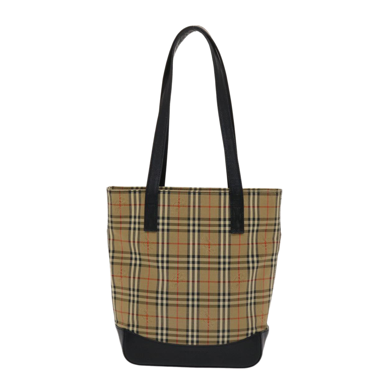 BURBERRY Nova Check Shoulder Bag Canvas Leather Beige Black Auth 49088