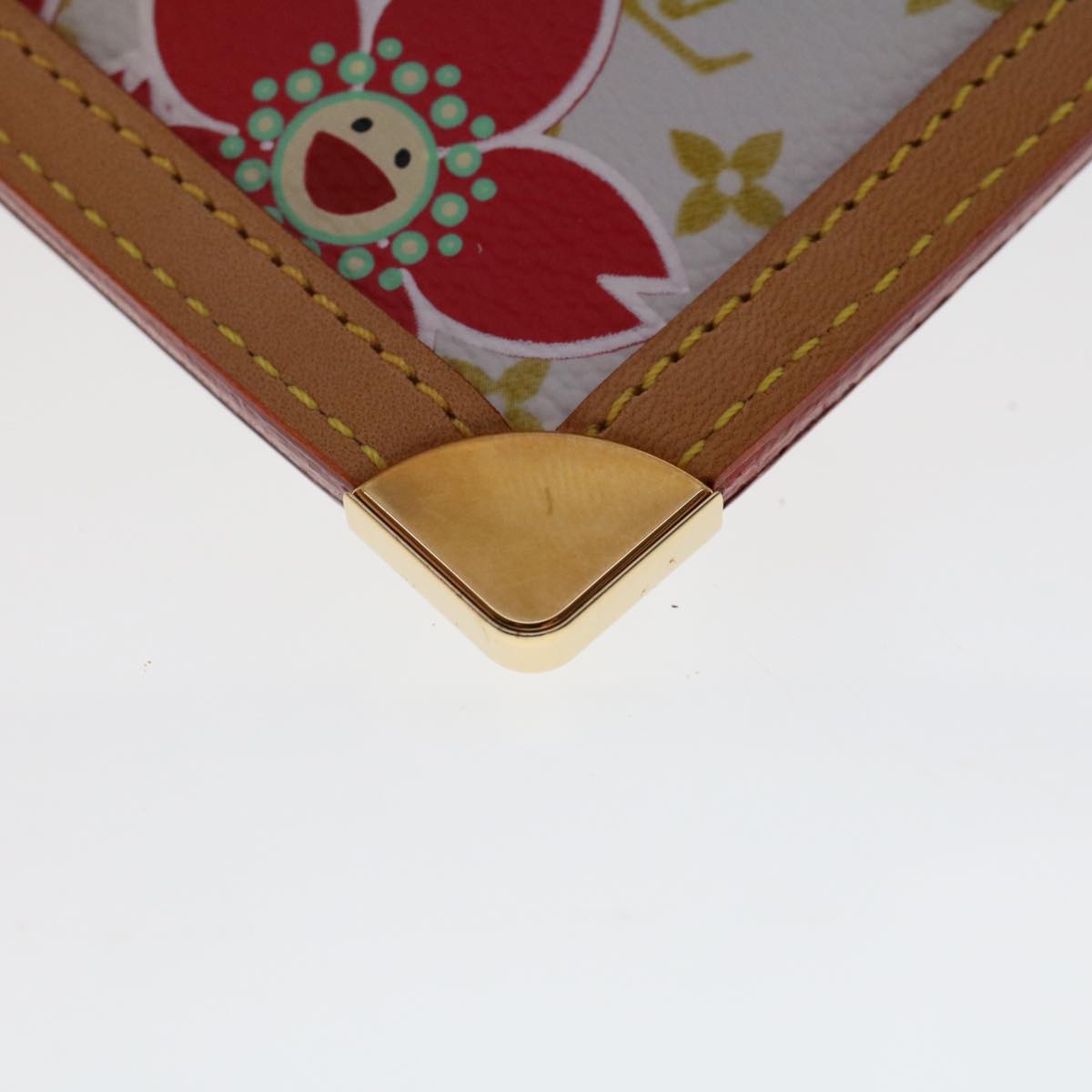 LOUIS VUITTON Monogram Cherry Blossom Pochette cree Coin Purse Red Auth 49216A