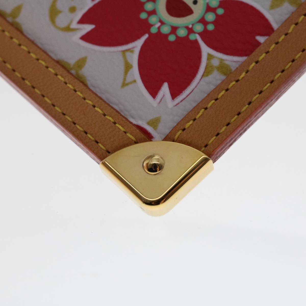 LOUIS VUITTON Monogram Cherry Blossom Pochette cree Coin Purse Red Auth 49216A