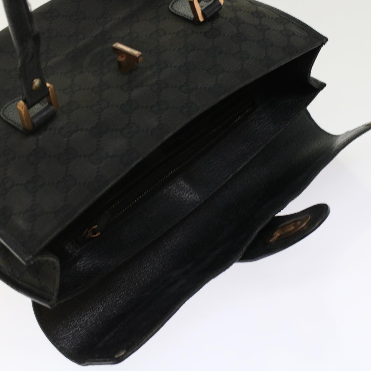 GUCCI GG Canvas Hand Bag Black Auth 49297