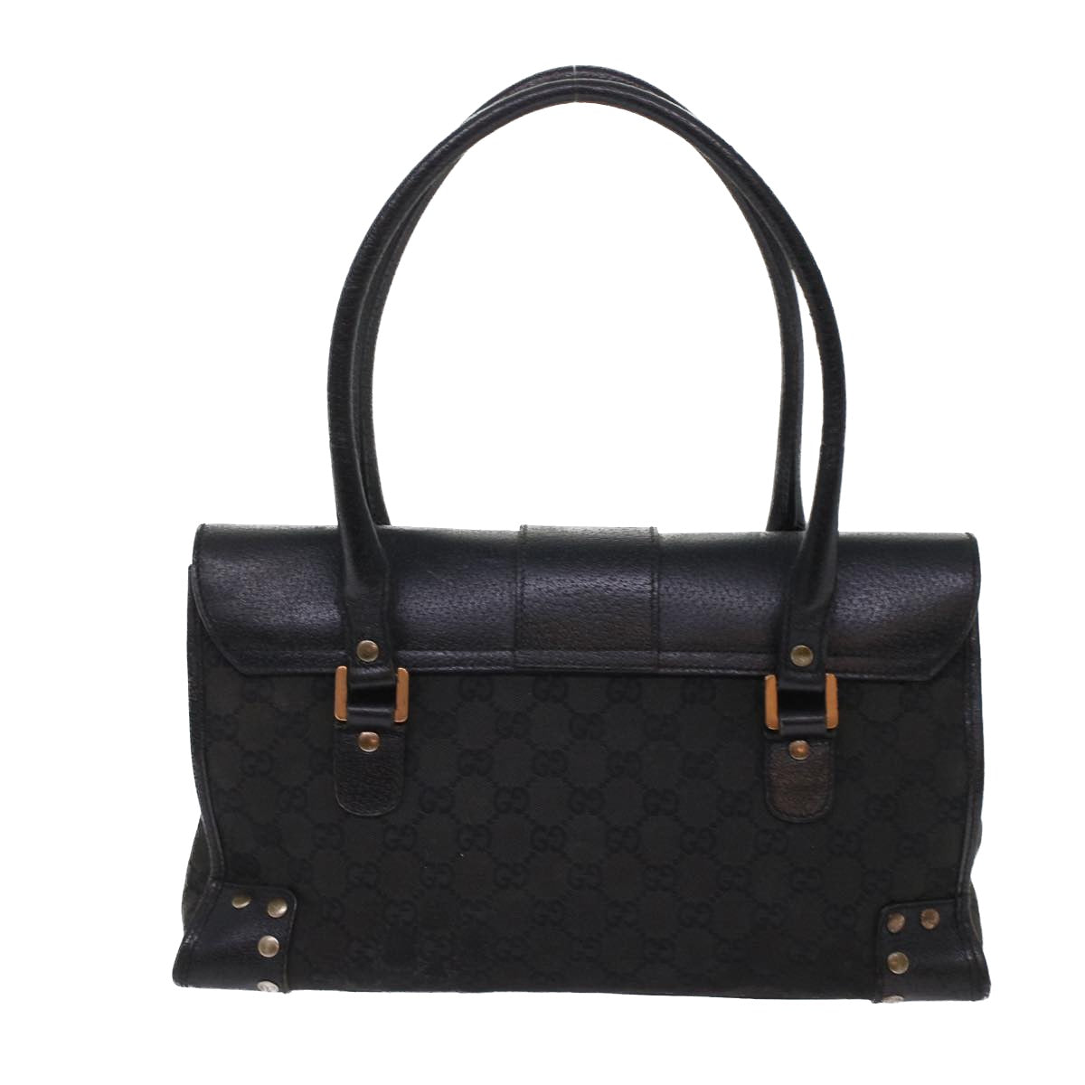 GUCCI GG Canvas Hand Bag Black Auth 49297