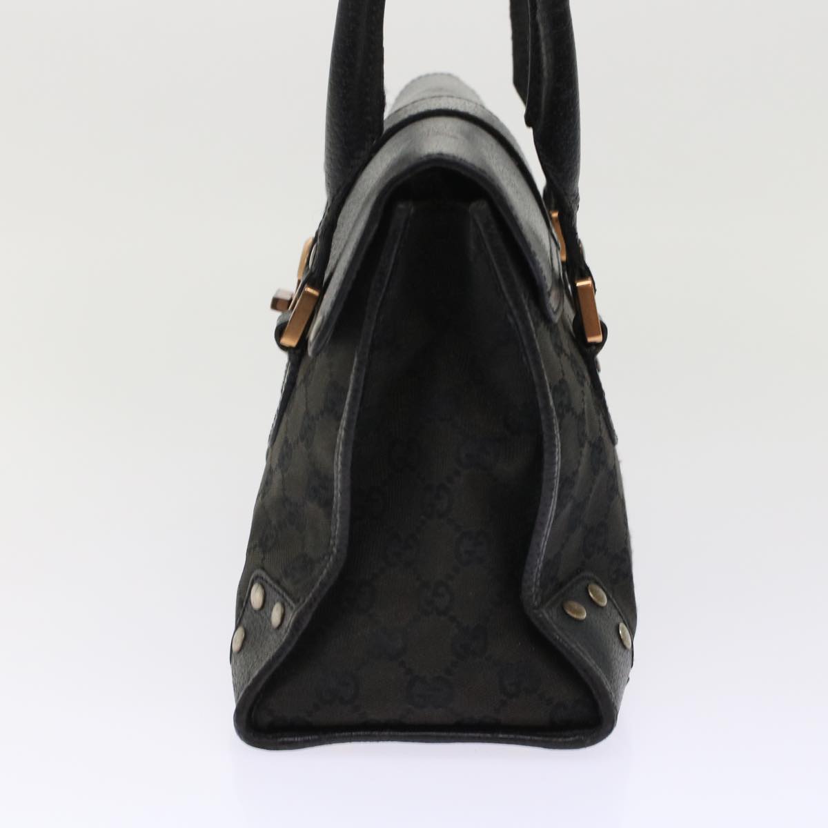 GUCCI GG Canvas Hand Bag Black Auth 49297