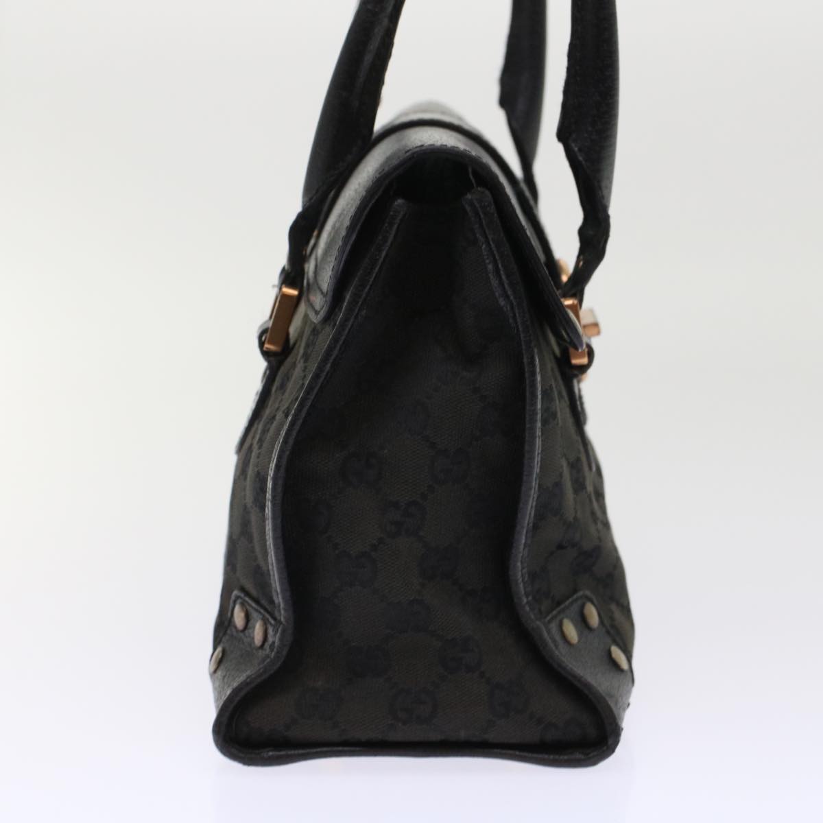 GUCCI GG Canvas Hand Bag Black Auth 49297