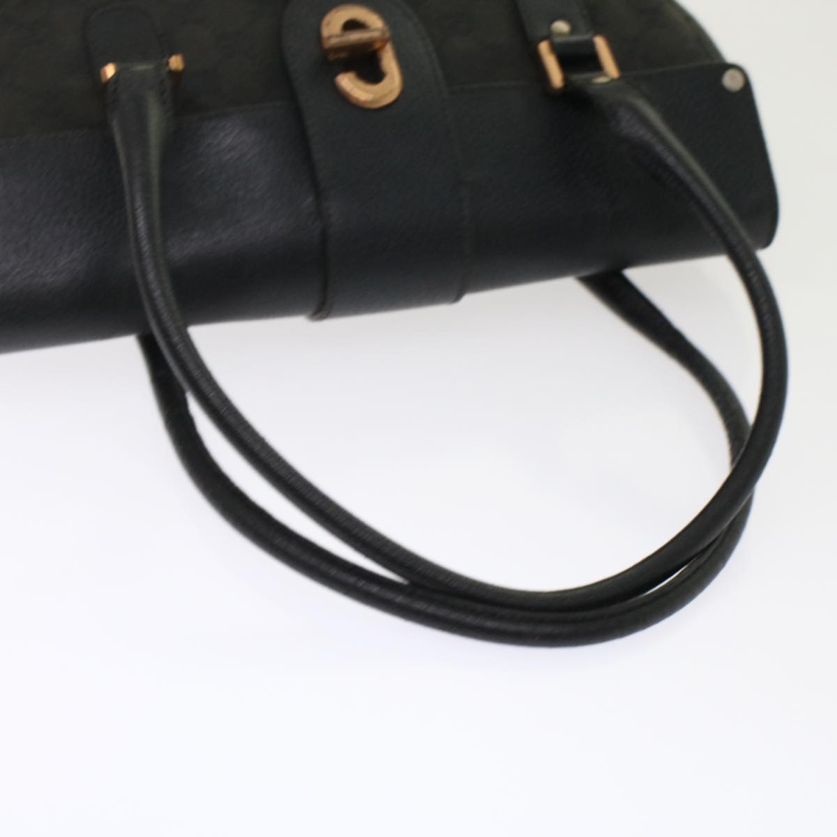 GUCCI GG Canvas Hand Bag Black Auth 49297