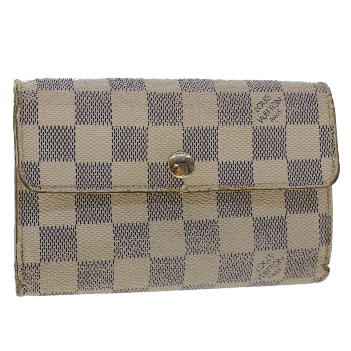 LOUIS VUITTON Damier Azur Portefeuille Alexandra Wallet N63068 LV Auth 49324