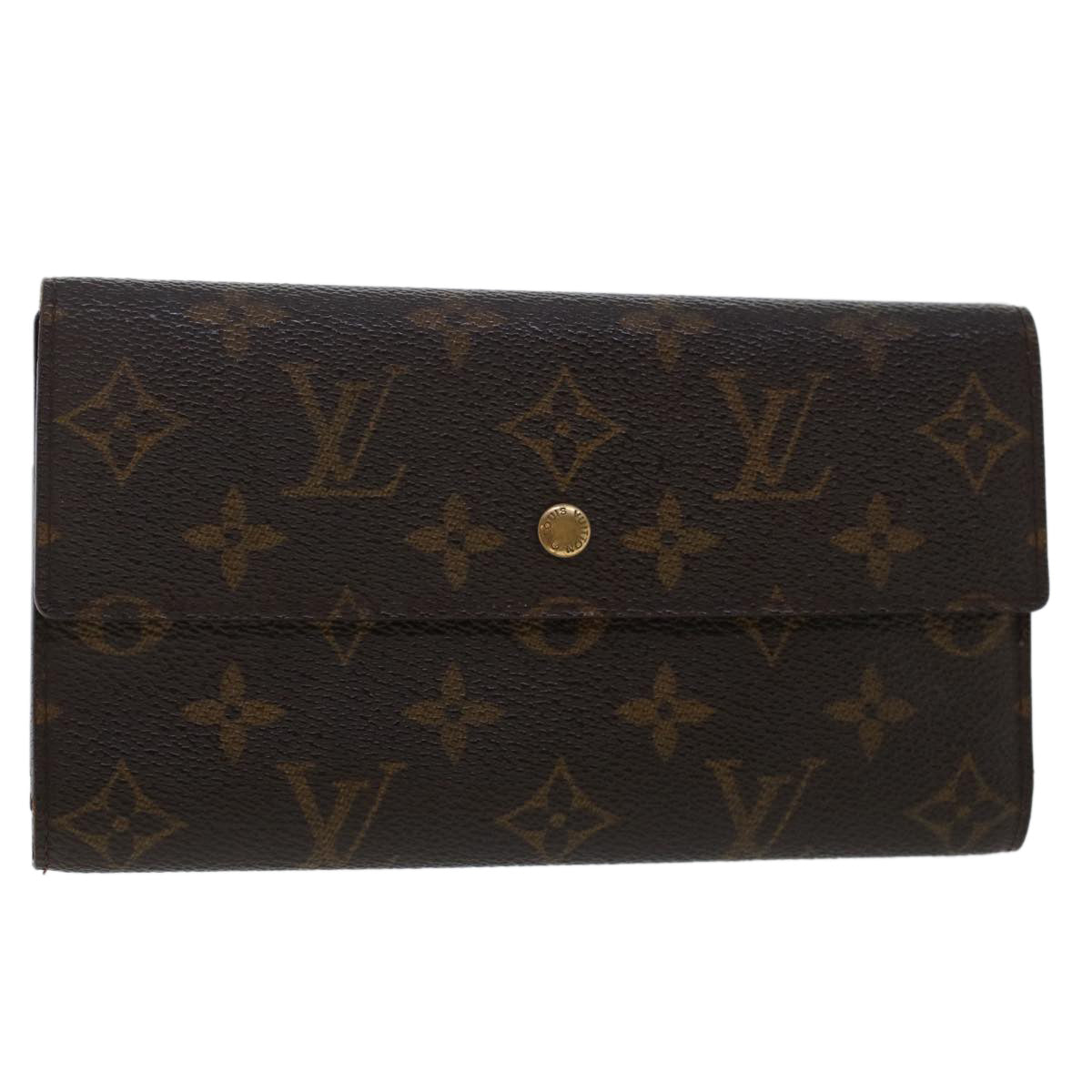 LOUIS VUITTON Monogram Portefeuille International Long Wallet M61217 Auth 49376