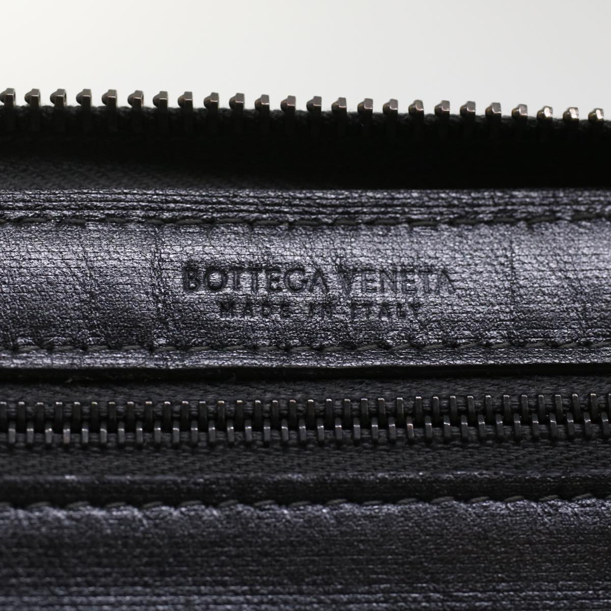 BOTTEGA VENETA INTRECCIATO Long Wallet Leather Gray Auth 49386