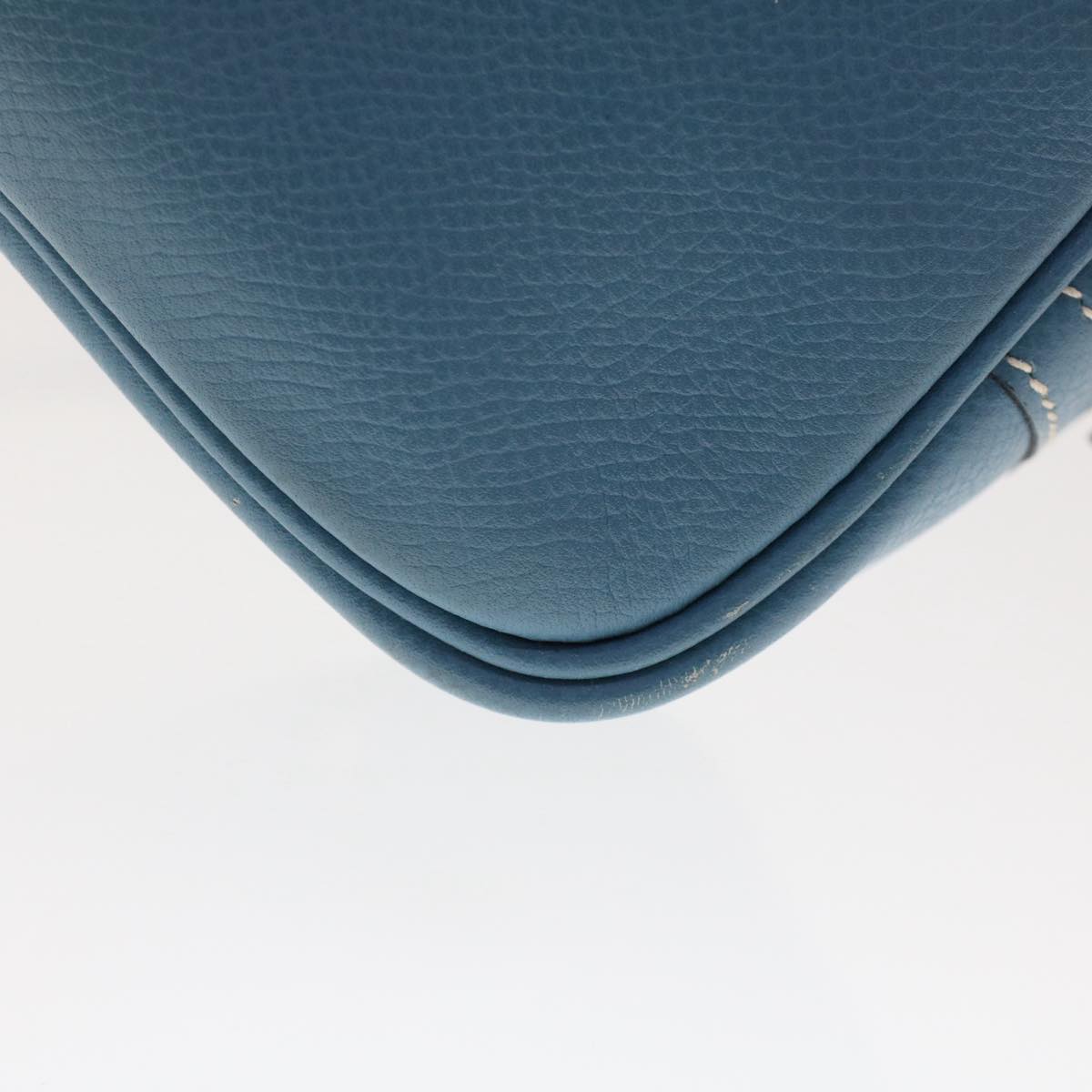 HERMES Purum 20 Hand Bag Leather Light Blue Auth 49423SAM