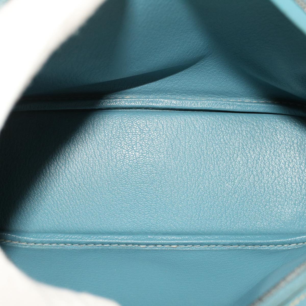 HERMES Purum 20 Hand Bag Leather Light Blue Auth 49423SAM