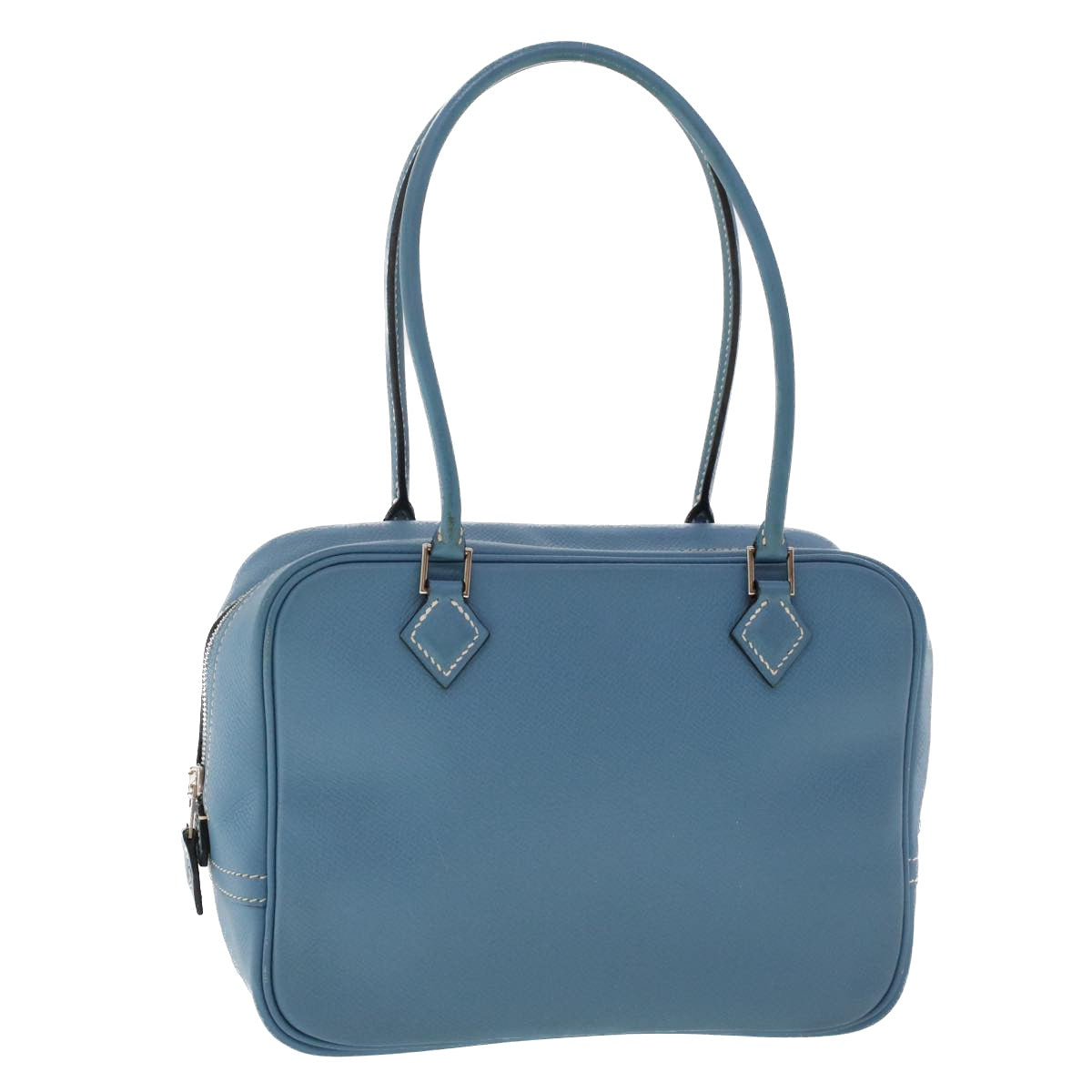 HERMES Purum 20 Hand Bag Leather Light Blue Auth 49423SAM