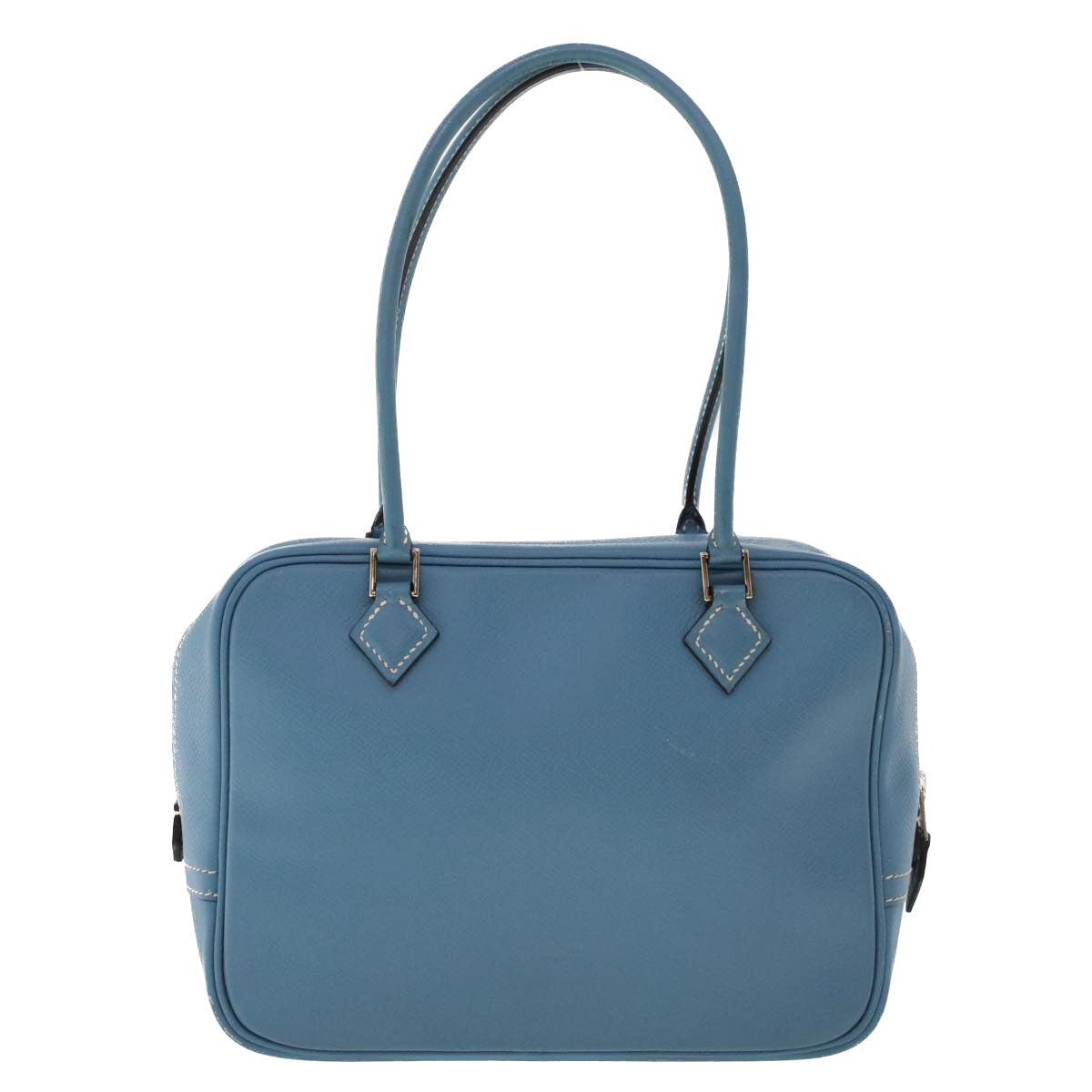 HERMES Purum 20 Hand Bag Leather Light Blue Auth 49423A