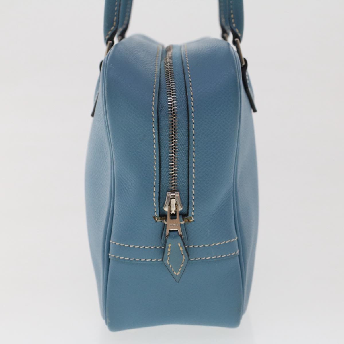 HERMES Purum 20 Hand Bag Leather Light Blue Auth 49423SAM