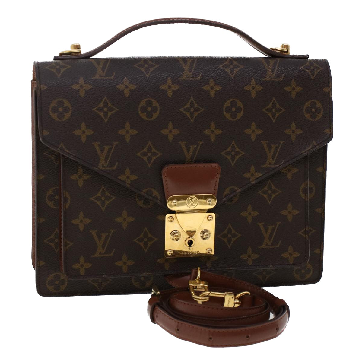 LOUIS VUITTON Monogram Monceau Hand Bag 2way M51185 LV Auth 49529