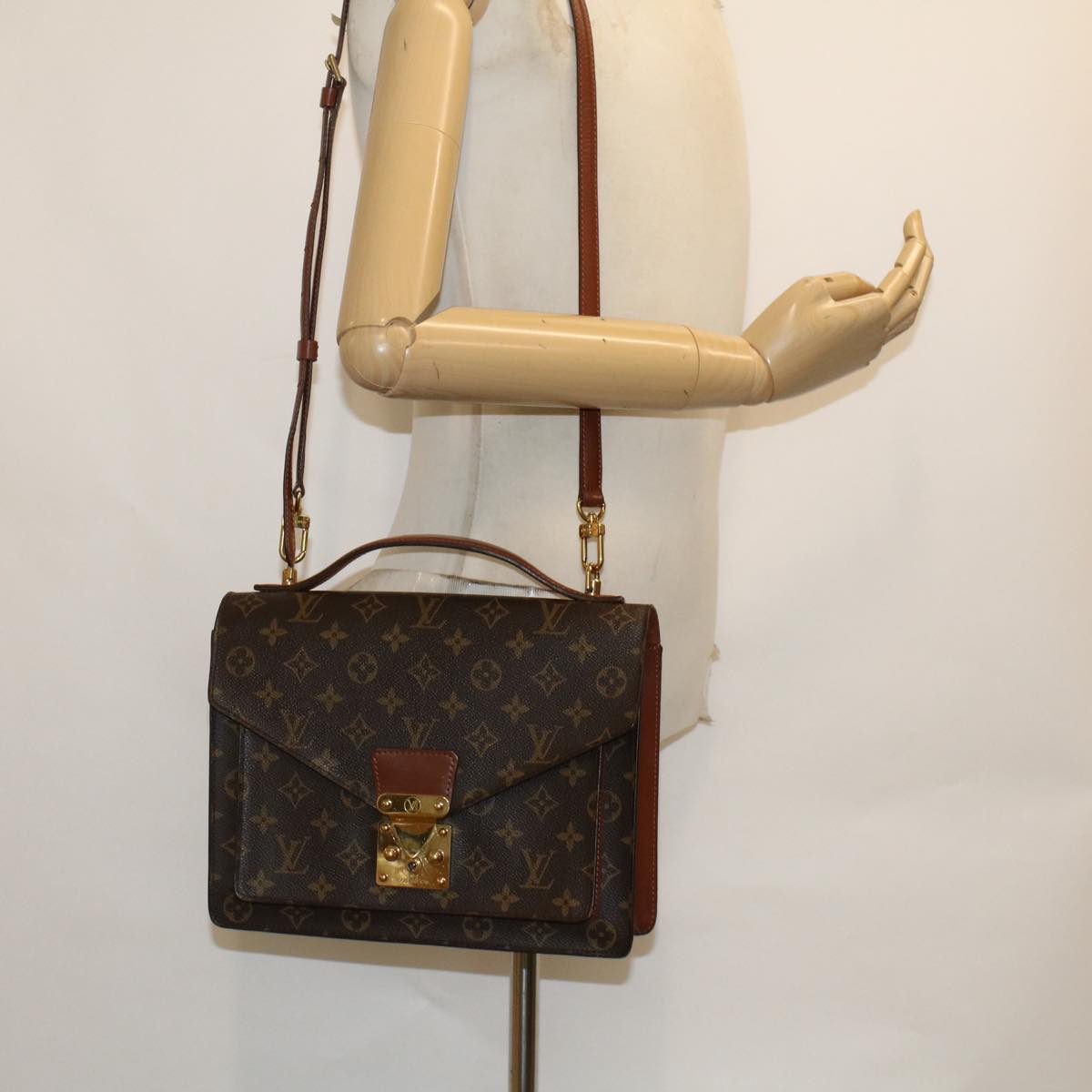 LOUIS VUITTON Monogram Monceau Hand Bag 2way M51185 LV Auth 49529