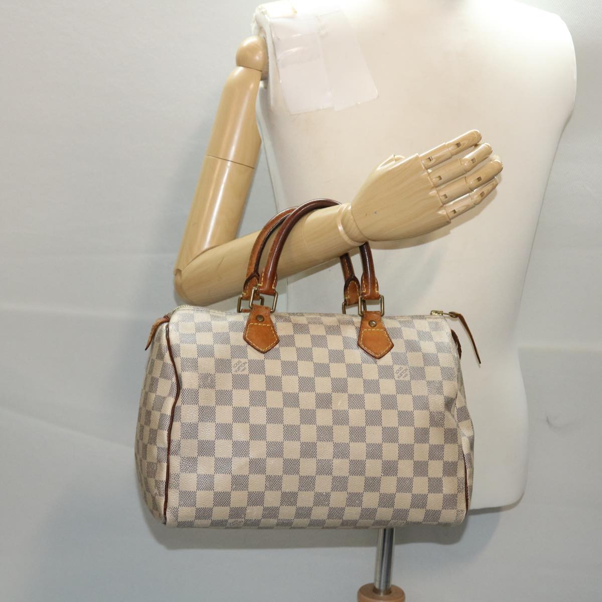 LOUIS VUITTON Damier Azur Speedy 30 Hand Bag N41533 LV Auth 49583