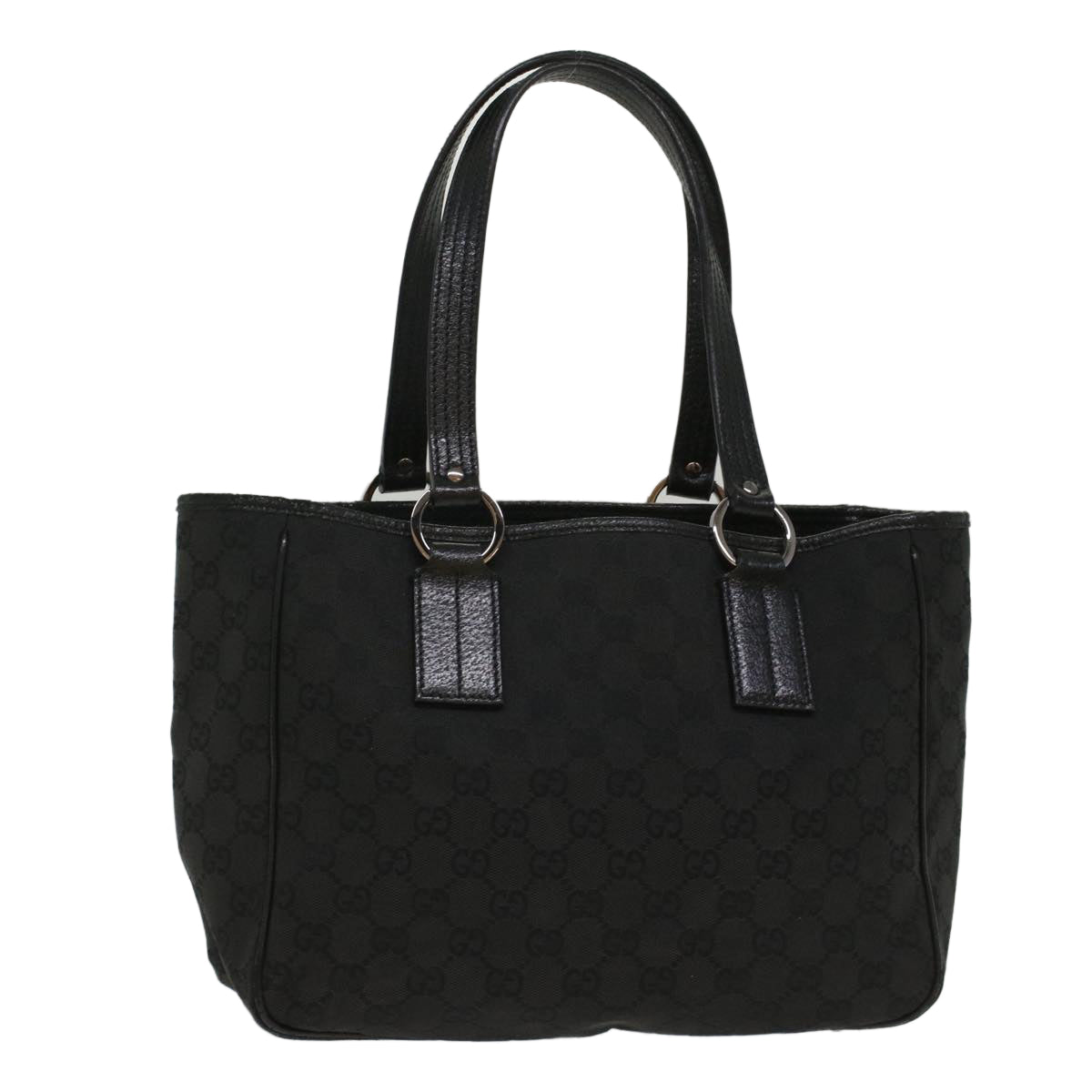 GUCCI GG Canvas Hand Bag Black 1130193444 Auth 49603