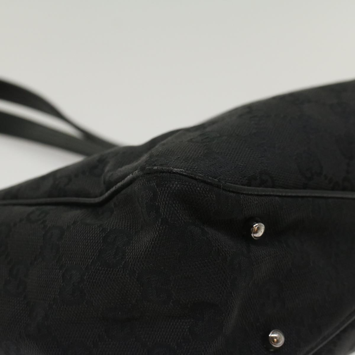 GUCCI GG Canvas Hand Bag Black 1130193444 Auth 49603